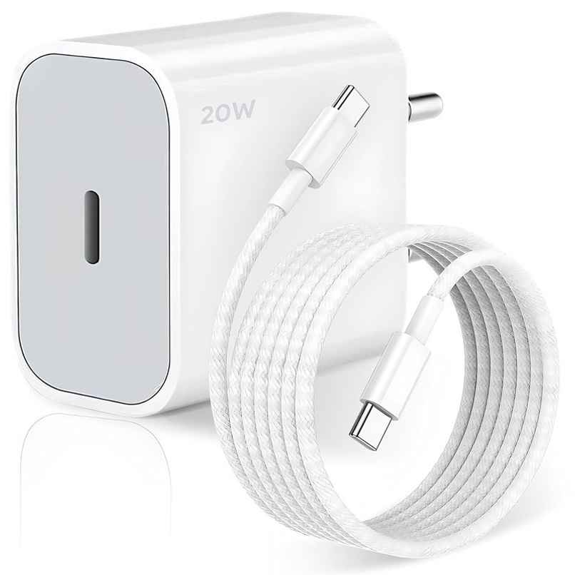 Ailkin 20W Fast Charger with USB-C to C Braided Cable| for iPhone 15|16 Series & Type C Phones