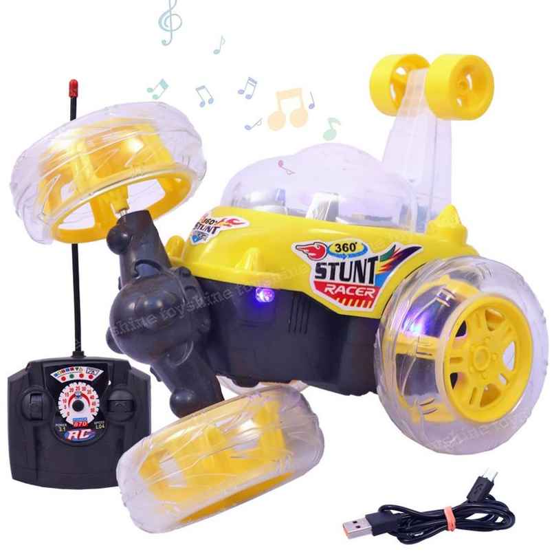 Toyshine Remote Control Stunt Car Rc Stunt Vehicle 360 Rotating Rolling For Kids - Assorted