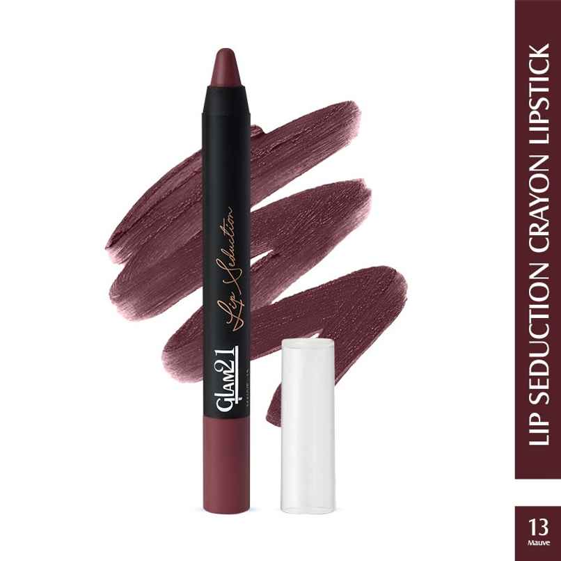 Glam21 Lip Seduction Non- Transfer Crayon Lipstick Creamy Matte Formula| Mauve | 13