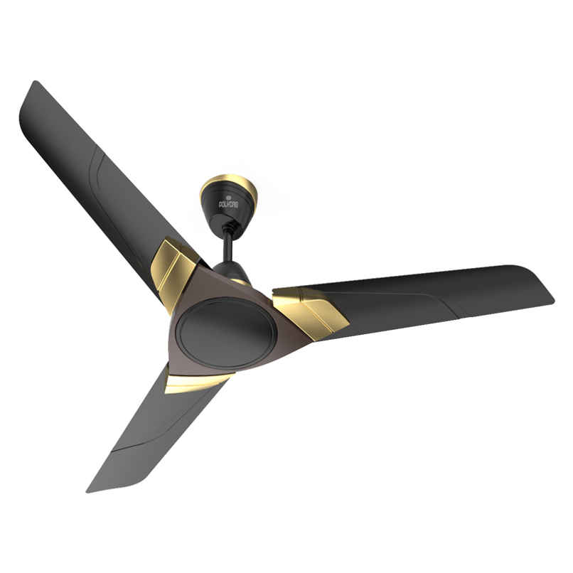 Polycab Aereo Plus Ceiling Fan,1200mm,100% Copper,Rust-Proof Blades,Matt Black Choclate Gold