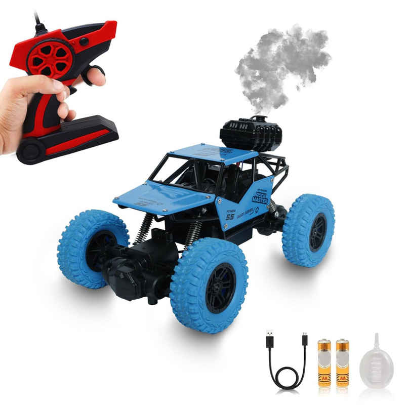 Fablue Remote Control Rock Master Car Toy For Kids - Smoke Effect Rock Crawler Car Toy | Blue Fablue Remote Control Rock Master Car Toy For Kids - Smoke Effect Rock Crawler Car Toy | Blue