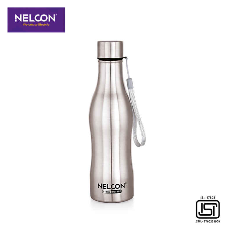 Nelcon Capsule Stainless Steel Single Wall Water Bottle | Silver | 750 ml