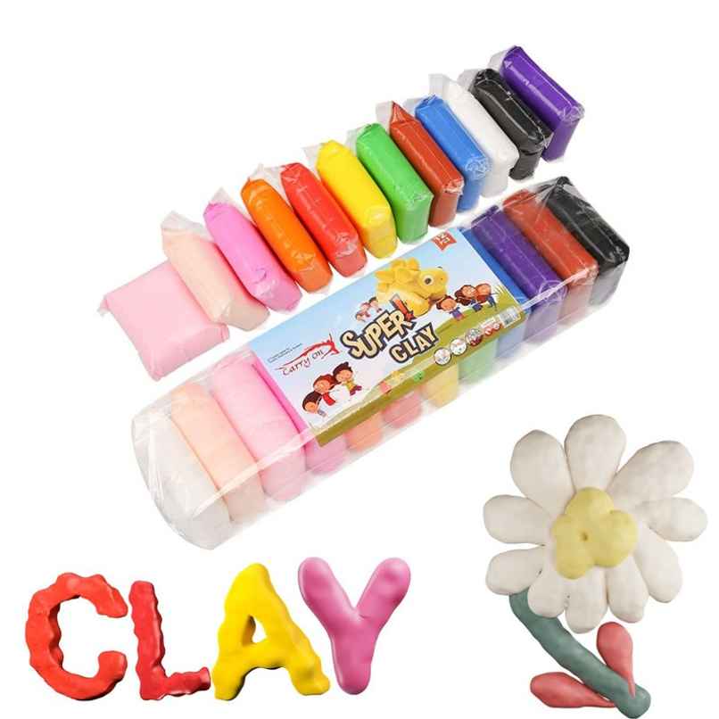 Fablue 12 Pcs Dry Colors Clay Toy for Kids - Creative Art and DIY Crafts Toy Clay for Kids