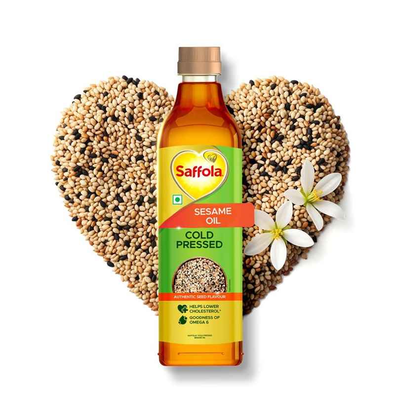 Saffola Sesame (Til-Gingelly) Cold Pressed Oil | 100% Cold Pressed Sesame Seed Oil | Helps Lower Cholesterol Saffola Sesame (Til-Gingelly) Cold Pressed Oil | 100% Cold Pressed Sesame Seed Oil | Helps Lower Cholesterol