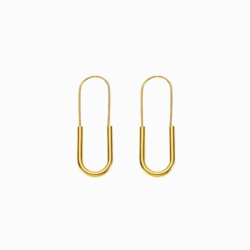Just Lil Things Minimalist Gold U-Shaped Drop Earrings | Jlt11662