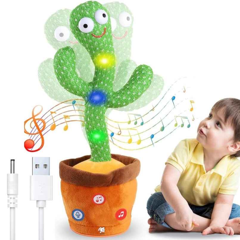 Fablue Rechargeable Dancing And Talking Cactus Toy - Recording Repeat Funny Educational Toy