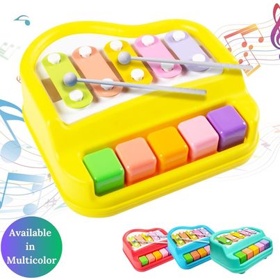 Fablue Non Battery 2 In 1 Piano And Xylophone Toy For Kids | Musical Toy For Toddlers - Multicolor