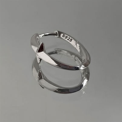 SALTY Alpha Minimalist Kpop Earrings for Men and Boys| Anti-Tarnish | Silver