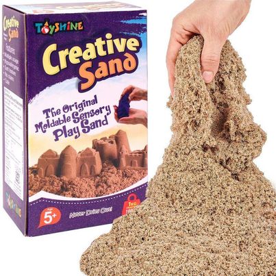 Toyshine 1 Kg Creative Sand For Kids With Free 8 Pcs Castle Molds 1 Bonus Mold - Natural Color