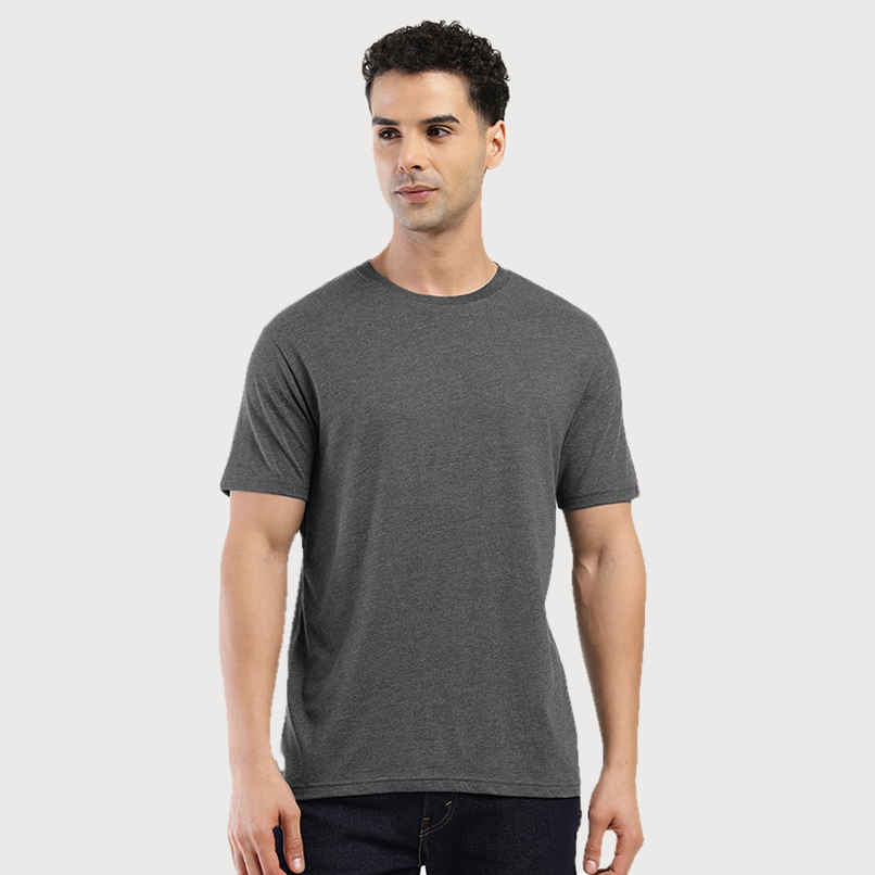 Men's Round Loose Fit Solid T Shirt