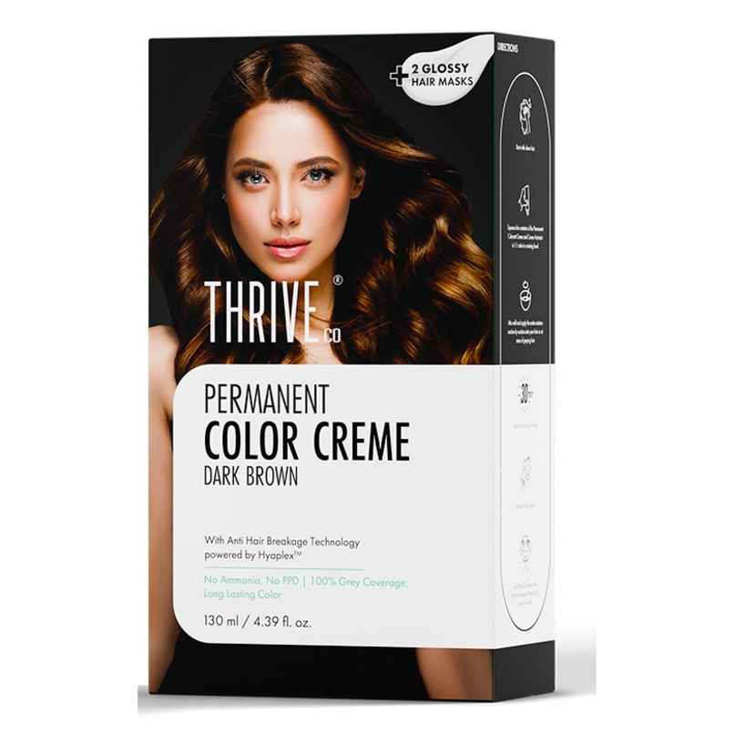 ThriveCo Permanent Color Creme | No Ammonia | No Ppd | Dark Brown ThriveCo Permanent Color Creme | No Ammonia | No Ppd | Dark Brown