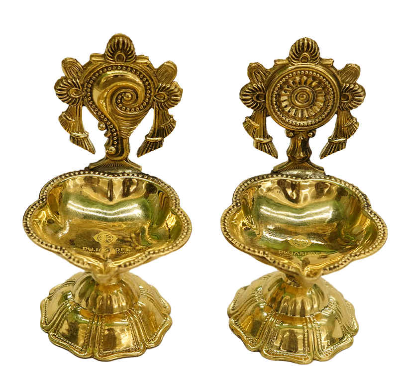 Chakra Shankh Diya Set | Pujashree