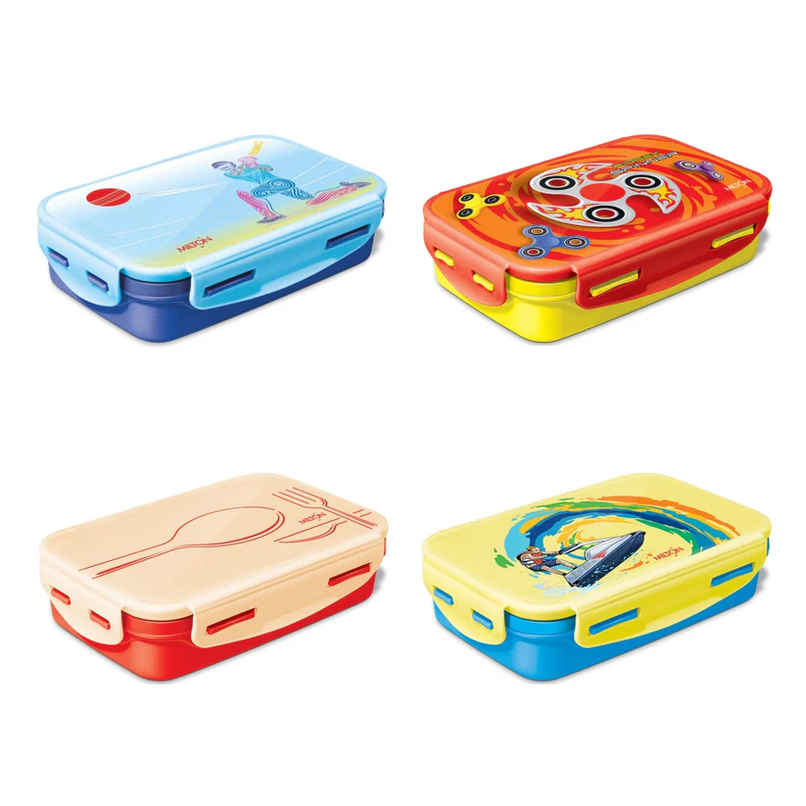 Milton Steely Deluxe Mini Inner Steel Kids Tiffin Box | 400 ml - Assorted Design & Color Milton Steely Deluxe Mini Inner Steel Kids Tiffin Box | 400 ml - Assorted Design & Color