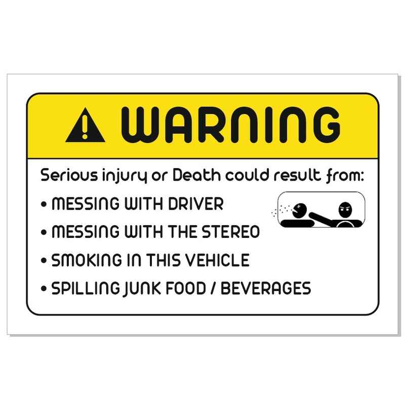 Samsidhi Auto Serious Injury or Death Car Sticker