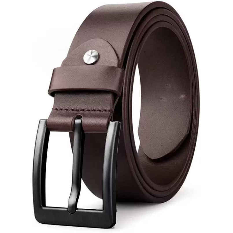 Kaezri Genuine Leather Brown Belt for Men With Bl. Buckle | Katabrbbd - 34 Kaezri Genuine Leather Brown Belt for Men With Bl. Buckle | Katabrbbd - 34