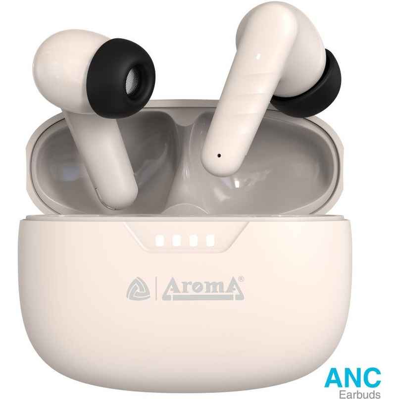 Aroma NB138 Ascrow - 70 Hours Playback | TWS | ANC with 32dB Noise Cancellation | Beige