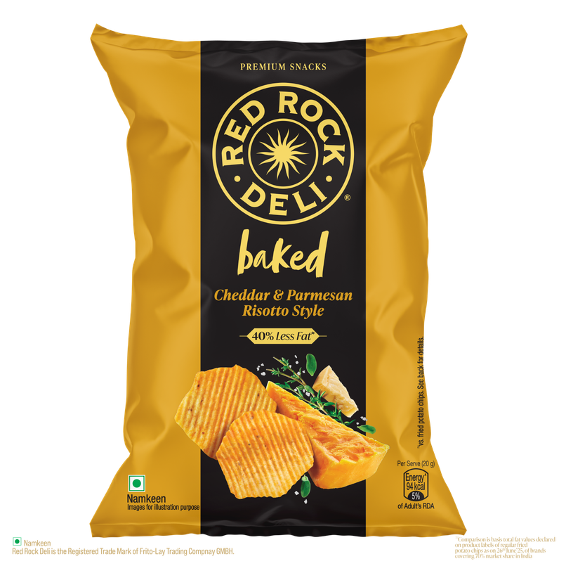 Red Rock Deli Cheddar & Parmesan Risotto Style Flavour Baked Chips Red Rock Deli Cheddar & Parmesan Risotto Style Flavour Baked Chips