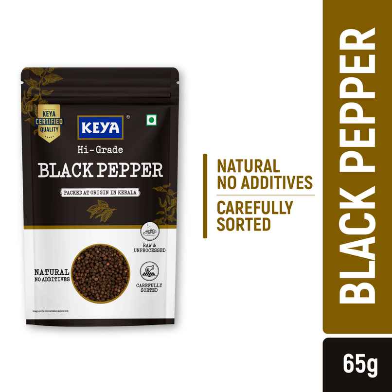 Keya Hi-Grade Black Pepper Whole | Kali Mirch | Natural | No Additives