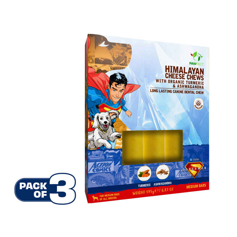 Pawfect Himalayan Cheese Chews with Turmeric & Ashwagandha for Medium Dogs