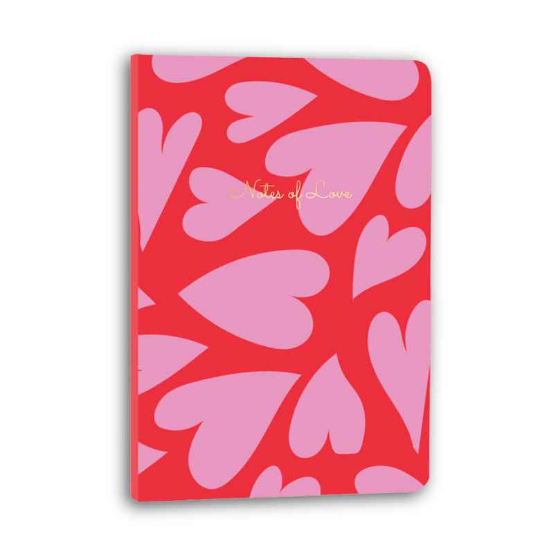 Tiger Notes Valentines Day Pink Hearts A5 Notebook