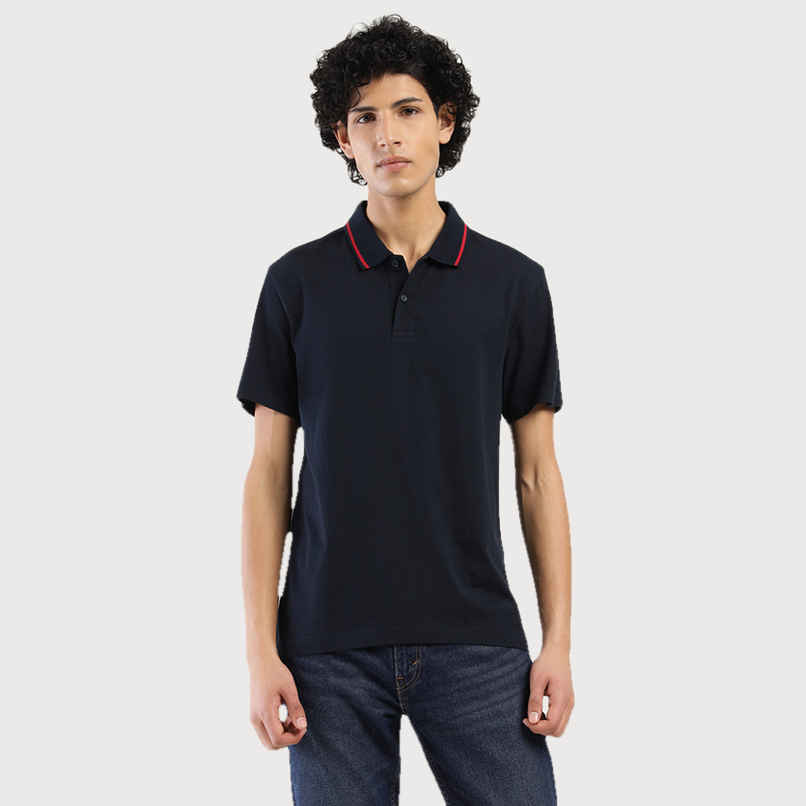Levi's Men's 100% BCI Cotton Polo T-shirt | Navy Blue - L