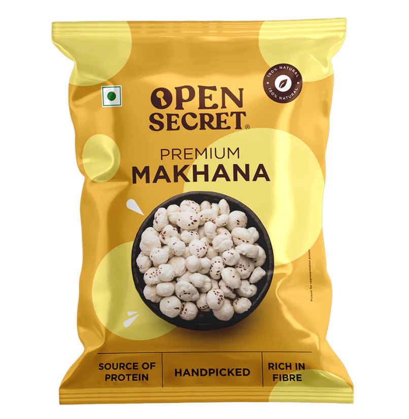 Open Secret Plain Makhana | Roasted & Crunchy, Healthy Superfood,Rich in Protein