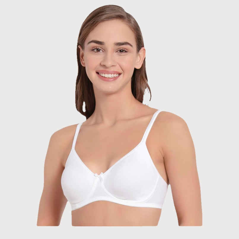 Jockey 1722 Women's Wirefree Non Padded Cotton | Medium Coverage | Concealed Shaper Panel | White - 36B