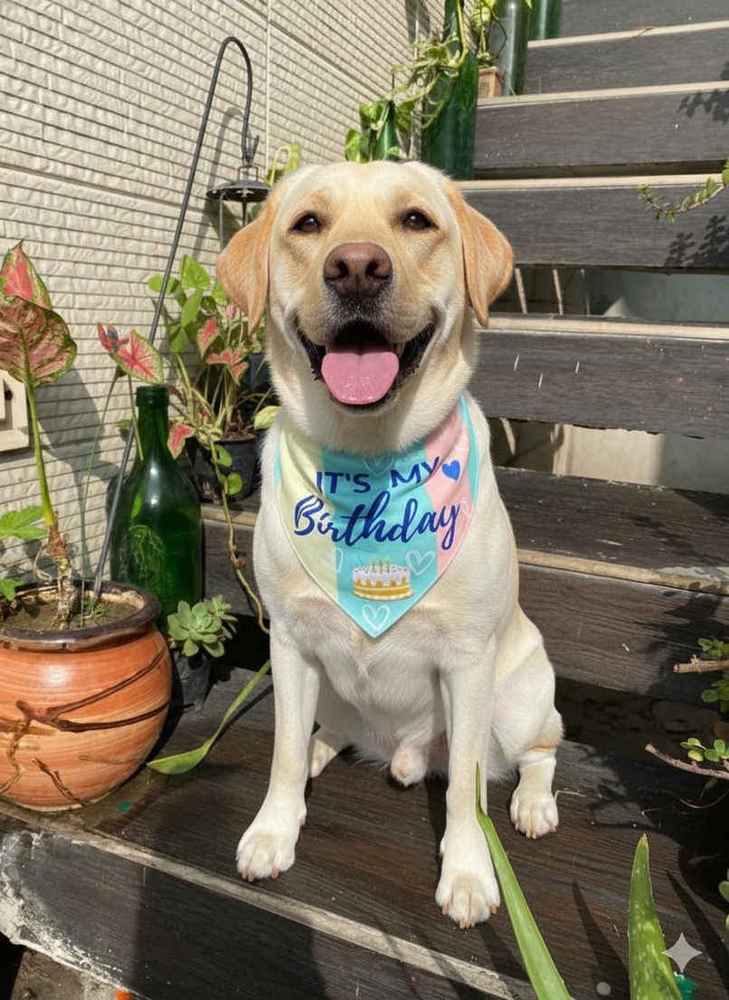 Pawgy Pets Reversible Birthday Bandana For Dogs And Cats | L