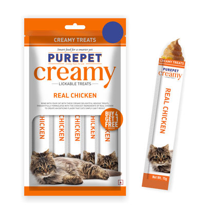 Purepet Creamy Cat Lickable Cat Treat - Real Chicken Purepet Creamy Cat Lickable Cat Treat - Real Chicken