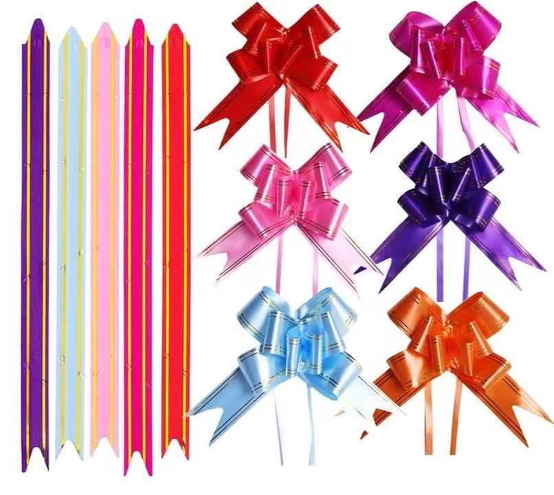 ABK Gift Bow Ribbon | 50 mm | Multicolour | 10 Pcs Pack | Assorted Design