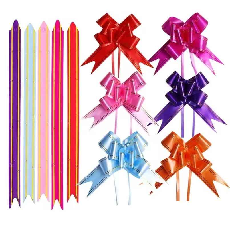 ABK Gift Bow Ribbon | 24 mm | Multicolour | 10 Pcs Pack | Assorted Design