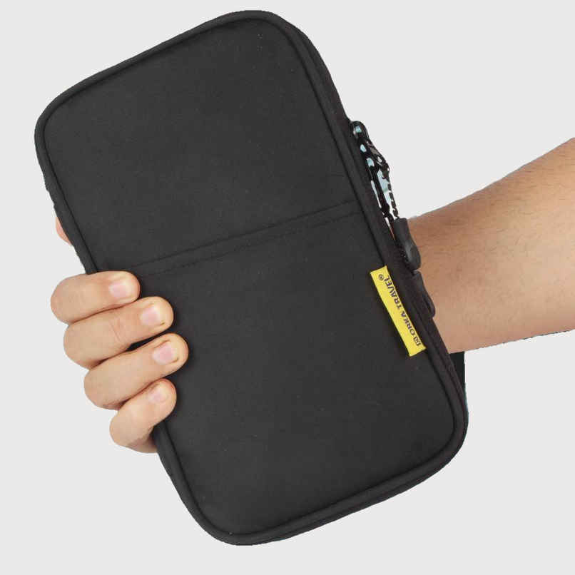 ORKA Unisex Solid Polyester Passport Holder | Black ORKA Unisex Solid Polyester Passport Holder | Black