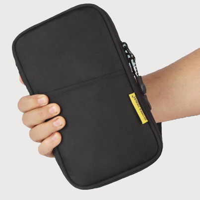 ORKA Unisex Solid Polyester Passport Holder | Black ORKA Unisex Solid Polyester Passport Holder | Black