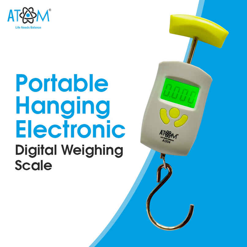 ATOM/Aliston A 304 Digital Hanging Scale With Capacity 50 kg | Stainless Steel Hook For Luggage ATOM/Aliston A 304 Digital Hanging Scale With Capacity 50 kg | Stainless Steel Hook For Luggage