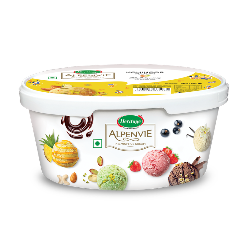 Heritage Alpenvie Kohinoor Kulfi Ice Cream Tub