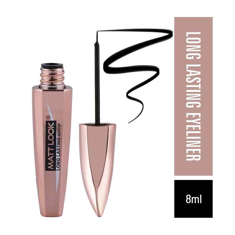 Mattlook Long Lasting Eyeliner With Intense Black Color | Water & Smudge Proof Formula | Black Mattlook Long Lasting Eyeliner With Intense Black Color | Water & Smudge Proof Formula | Black