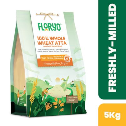 Floryo 100% Whole Mp Sharbati Wheat Atta