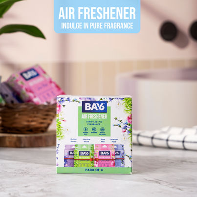 BAY6 Bathroom Air Freshener Blocks (Pack Of 4)- Orchid, Jasmine, Rose, Lavender - Long Lasting Fragrance