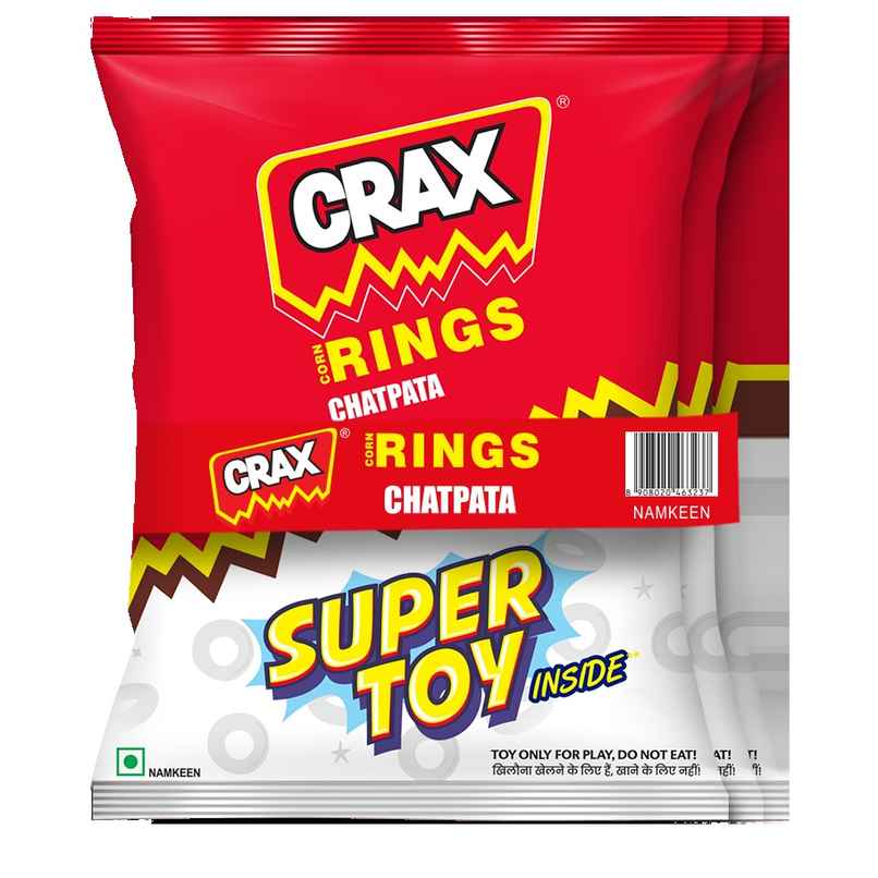 Crax Corn Rings Chatpata Masala Puff Snacks with Super Toys Crax Corn Rings Chatpata Masala Puff Snacks with Super Toys