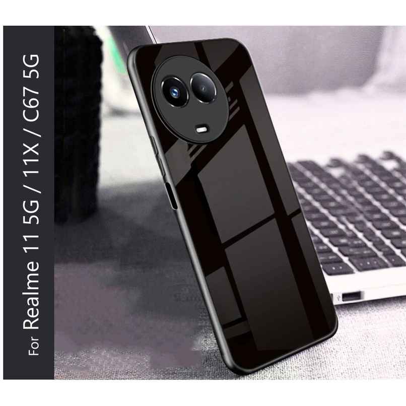 Kwine Case Realme 11 5G / 11X / Realme C67 5G Back Cover - Glass Case