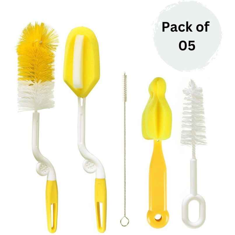 Daluci Baby Milk Bottle Nipple and Straw Brush with Sponge For Easy Cleaning
