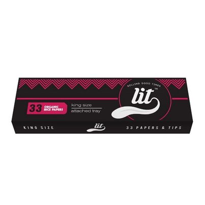 LIT White Rolling Tray with Free 2 Thins Cone