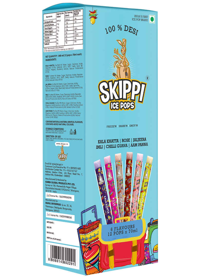 Skippi Icepops All Desi Flavour Box Of Skippi Ice Pops Kala Khatta Rose Jaljeera Imli Chilli Guava Skippi Icepops All Desi Flavour Box Of Skippi Ice Pops Kala Khatta Rose Jaljeera Imli Chilli Guava
