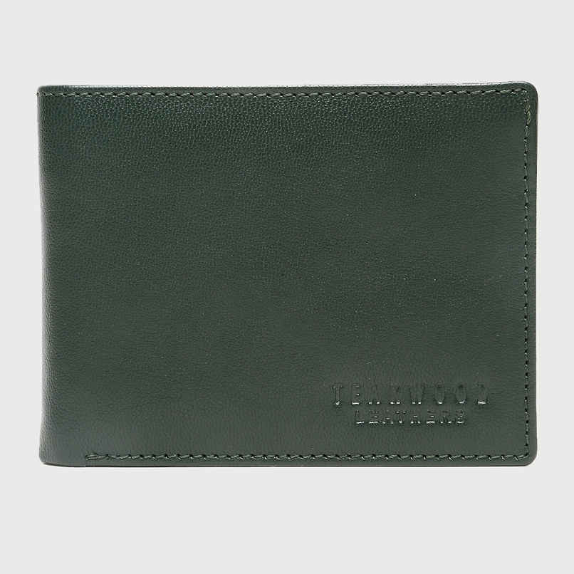 Teakwood Men's Solid Genuine Leather Wallet | Green - One Size Teakwood Men's Solid Genuine Leather Wallet | Green - One Size