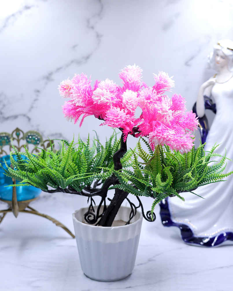 BAY6 Artificial Bonsai Pink and Green Tree