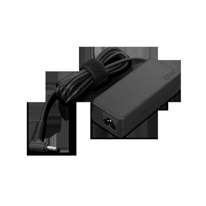Lenovo 65W Laptop Round Pin Adapter/Charger with Power Cord for Select Models - Black
