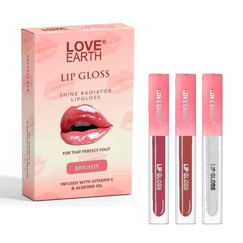 Love Earth Liquid Lip Gloss - Brights Mini Combo | Lightweight Non Sticky Love Earth Liquid Lip Gloss - Brights Mini Combo | Lightweight Non Sticky