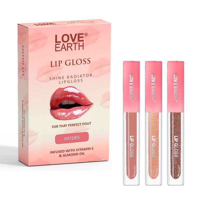 Love Earth Liquid Lip Gloss - Nudes Mini Combo | Lightweight Non Sticky Love Earth Liquid Lip Gloss - Nudes Mini Combo | Lightweight Non Sticky