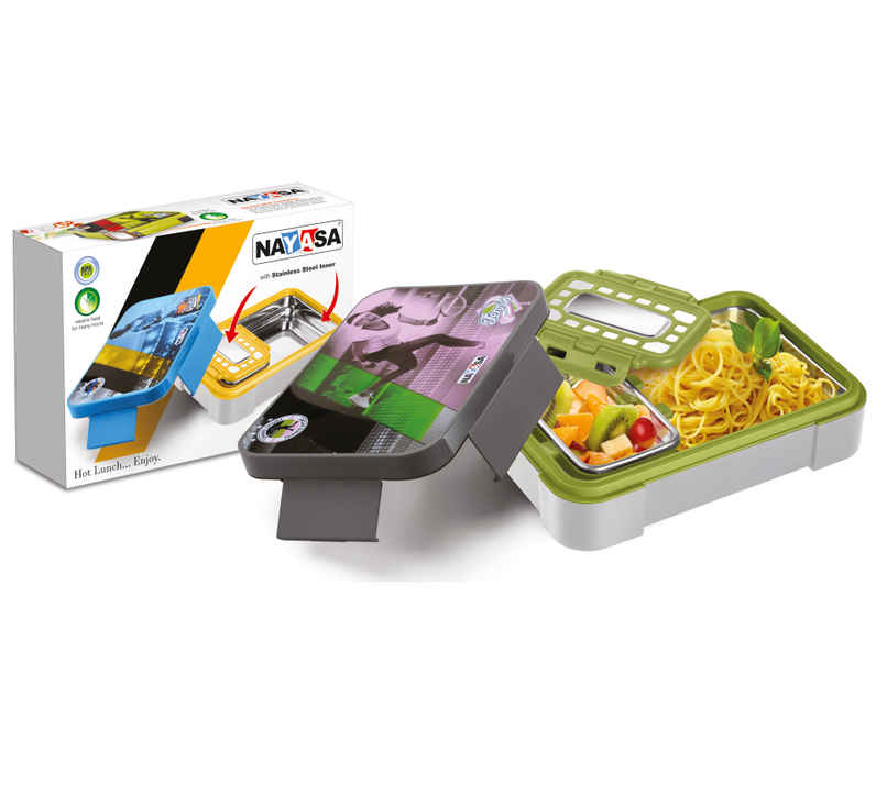 Nayasa Uni-Steel Insulated S.S Lunch Box - Assorted