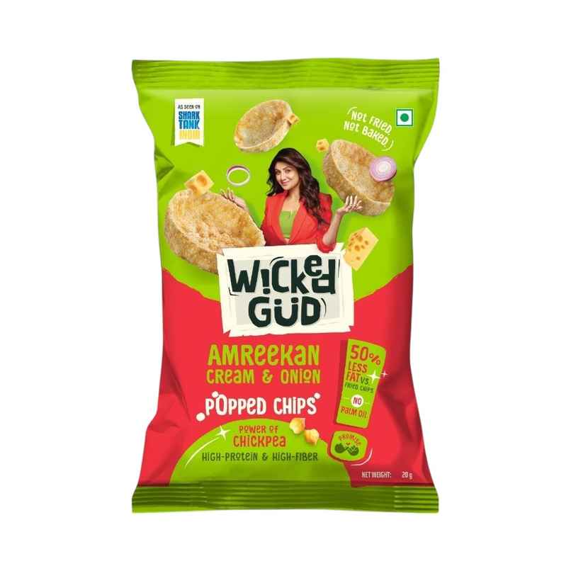 Wickedgud Chickpea Popped Chips - Amreekan Cream And Onion